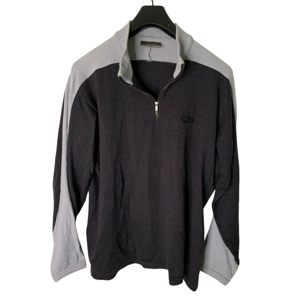 Icebreaker Sport 320 1/4 zip pullover 100% merino wool men's size large